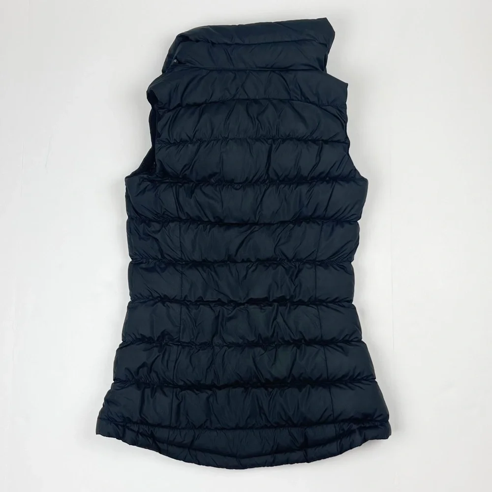 Athleta Black Asymmetrical Zipper Down Puffy Vest XXS - Picture 3 of 4